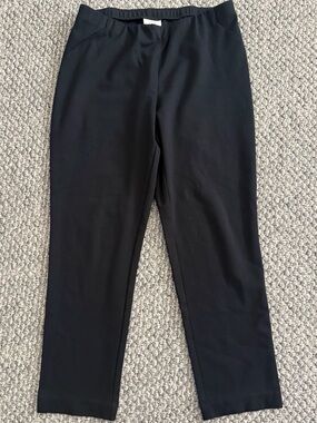 J. Jill Ponte Slim Leg Pants Black Stretch Pull On Petite Medium